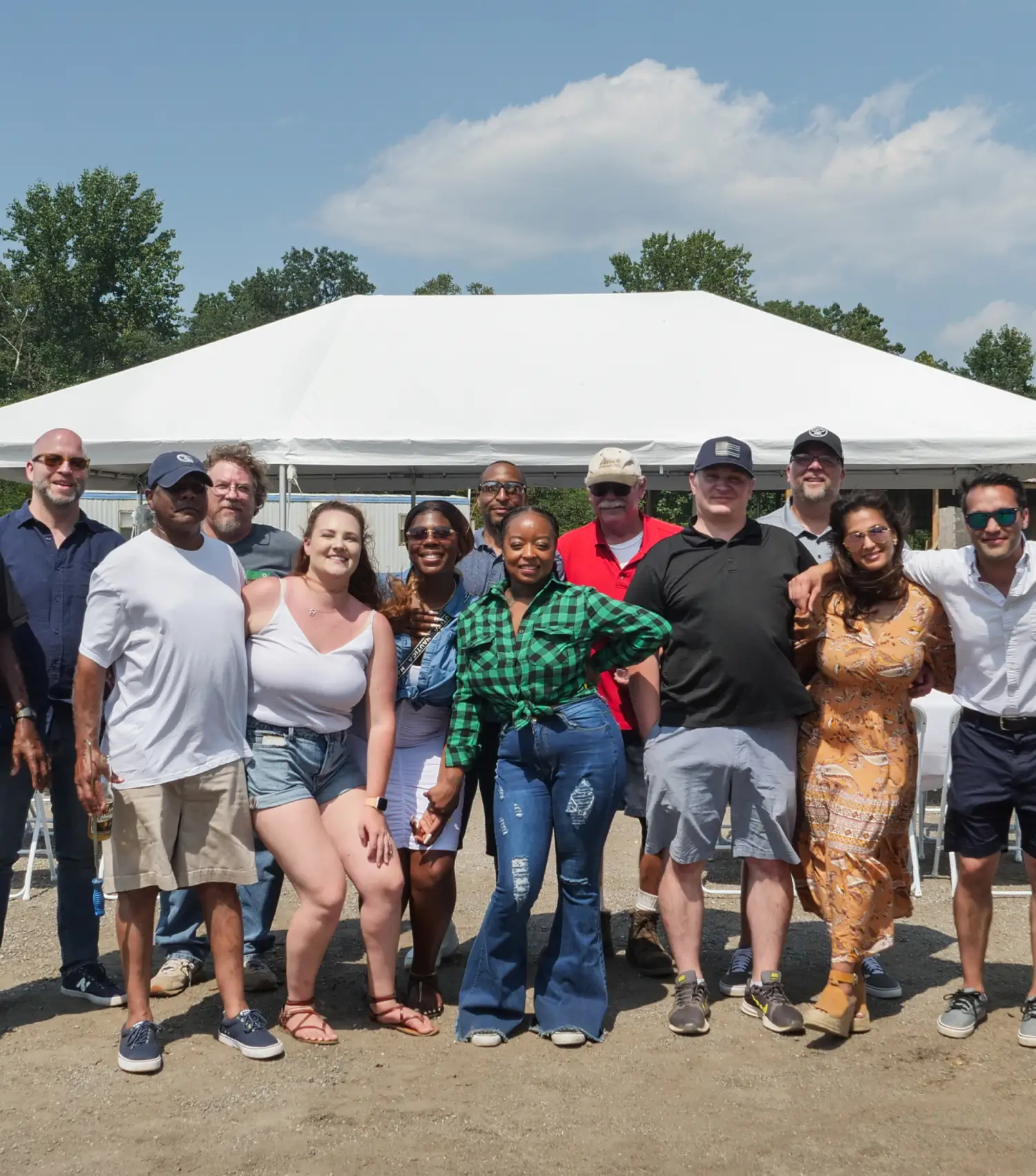 people hugging for a photo