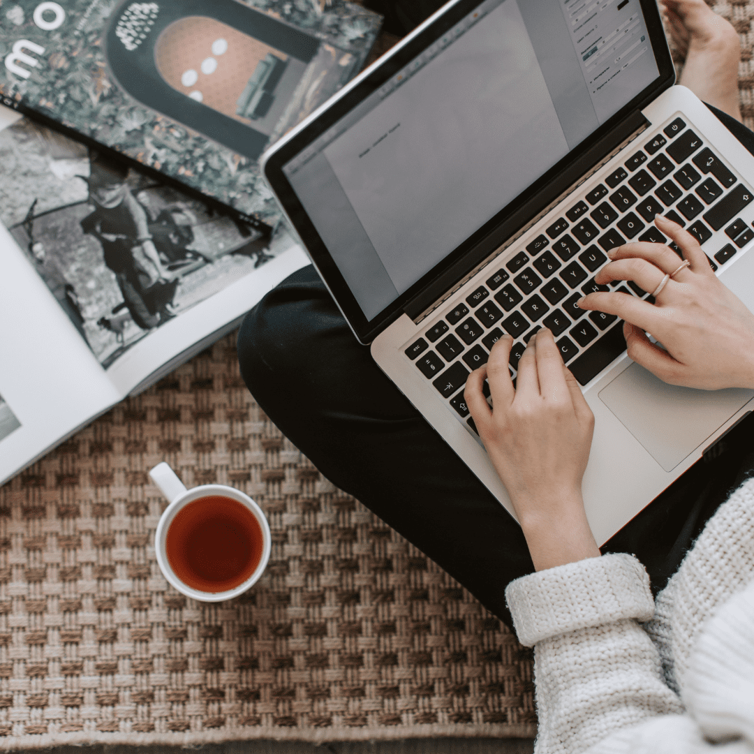 Woman typing on computer